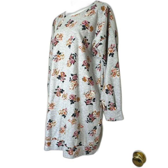MATILDA JANE GRAY FLORAL FLEECE TUNIC SIZE LARGE NWOT - Picture 7 of 14